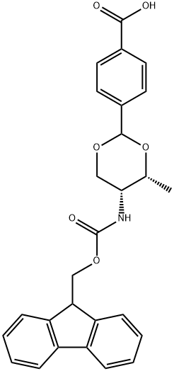 4-[(4R,5R)-Fmoc-4-methyl-1,3-dioxan-2-yl]benzoic acid Structure