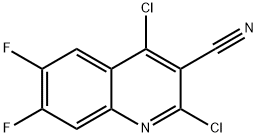 3-Quinolinecarbonitrile, 2,4-dichloro-6,7-difluoro- Structure