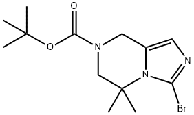 Imidazo[1,5-a]pyrazine-7(8H)-carboxylic acid, 3-bromo-5,6-dihydro-5,5-dimethyl-, 1,1-dimethylethyl ester Structure