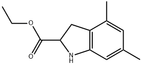 1H-Indole-2-carboxylic acid, 2,3-dihydro-4,6-dimethyl-, ethyl ester Structure