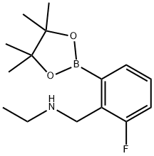 Benzenemethanamine, N-ethyl-2-fluoro-6-(4,4,5,5-tetramethyl-1,3,2-dioxaborolan-2-yl)- Structure