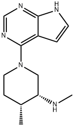 3-Piperidinamine, N,4-dimethyl-1-(7H-pyrrolo[2,3-d]pyrimidin-4-yl)-, (3R,4R)- 구조식 이미지