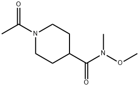 4-Piperidinecarboxamide, 1-acetyl-N-methoxy-N-methyl- 구조식 이미지