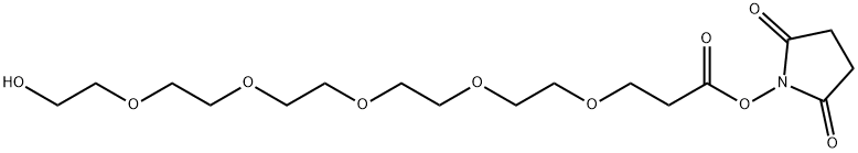 Propanoic acid, 3-[(14-hydroxy-3,6,9,12-tetraoxatetradec-1-yl)oxy]-, 2,5-dioxo-1-pyrrolidinyl ester Structure