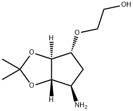 Ethanol, 2-[[(3aS,4R,6R,6aS)-6-aminotetrahydro-2,2-dimethyl-4H-cyclopenta-1,3-dioxol-4-yl]oxy]- Structure