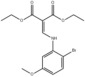 Propanedioic acid, 2-[[(2-bromo-5-methoxyphenyl)amino]methylene]-, 1,3-diethyl ester Structure