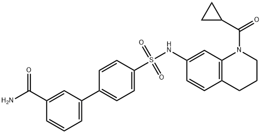 [1,1'-Biphenyl]-3-carboxamide, 4'-[[[1-(cyclopropylcarbonyl)-1,2,3,4-tetrahydro-7-quinolinyl]amino]sulfonyl]- 구조식 이미지