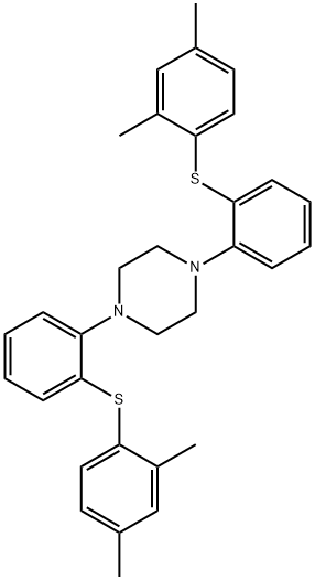 Piperazine, 1,4-bis[2-[(2,4-dimethylphenyl)thio]phenyl]- Structure