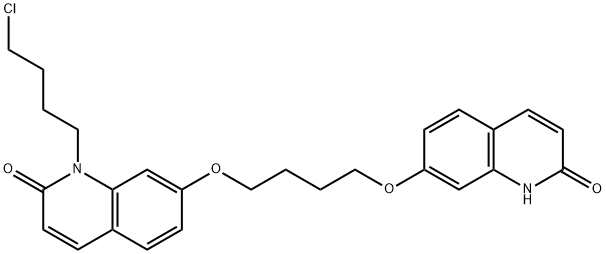 2(1H)-Quinolinone, 1-(4-chlorobutyl)-7-[4-[(1,2-dihydro-2-oxo-7-quinolinyl)oxy]butoxy]- 구조식 이미지