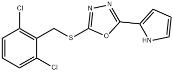 1,3,4-Oxadiazole, 2-[[(2,6-dichlorophenyl)methyl]thio]-5-(1H-pyrrol-2-yl)- 구조식 이미지