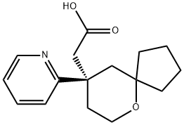 6-Oxaspiro[4.5]decane-9-acetic acid, 9-(2-pyridinyl)-, (9R)- Structure