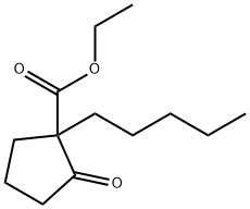 Cyclopentanecarboxylic acid, 2-oxo-1-pentyl-, ethyl ester 구조식 이미지