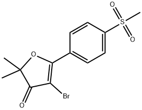 3(2H)-Furanone, 4-bromo-2,2-dimethyl-5-[4-(methylsulfonyl)phenyl]- Structure
