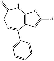 2H-Thieno[2,3-e]-1,4-diazepin-2-one, 7-chloro-1,3-dihydro-5-phenyl- Structure