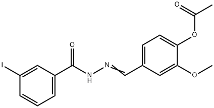 4-[2-(3-iodobenzoyl)carbonohydrazonoyl]-2-methoxyphenyl acetate 구조식 이미지