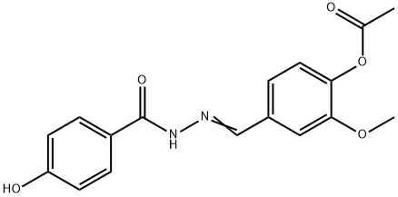 4-[2-(4-hydroxybenzoyl)carbonohydrazonoyl]-2-methoxyphenyl acetate 구조식 이미지