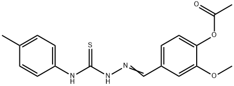 2-methoxy-4-(2-{[(4-methylphenyl)amino]carbonothioyl}carbonohydrazonoyl)phenyl acetate 구조식 이미지