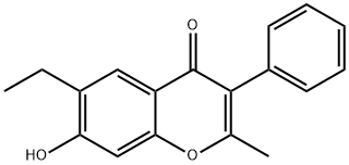 4H-1-Benzopyran-4-one, 6-ethyl-7-hydroxy-2-methyl-3-phenyl- Structure