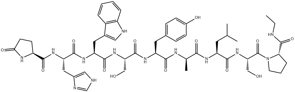 Pyr-His-Trp-Ser-Tyr-D-Ala-Leu-Ser-Pro-NHEt Structure