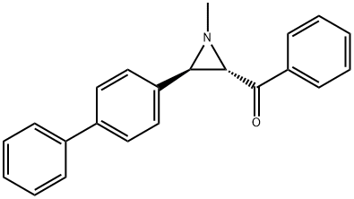 rel-Phenyl[(2S*)-3β*-(1,1'-biphenyl-4-yl)-1-methylaziridine-2α*-yl] ketone 구조식 이미지