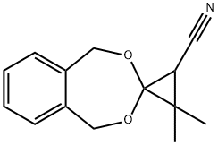 Spiro[2,4-benzodioxepin-3,1'-cyclopropane]-2'-carbonitrile, 1,5-dihydro-3',3'-dimethyl- Structure