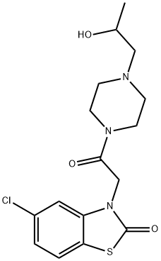 4-[[5-Chloro-2-oxo-2,3-dihydrobenzothiazol-3-yl]acetyl]-α-methyl-1-piperazineethanol 구조식 이미지