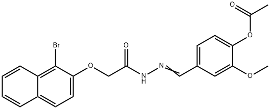 4-(2-{[(1-bromo-2-naphthyl)oxy]acetyl}carbonohydrazonoyl)-2-methoxyphenyl acetate 구조식 이미지