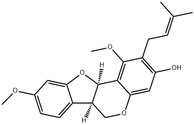 (6aR)-6aα,11aα-Dihydro-1,9-dimethoxy-2-(3-methyl-2-butenyl)-6H-benzofuro[3,2-c][1]benzopyran-3-ol 구조식 이미지