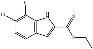 1H-Indole-2-carboxylic acid, 6-chloro-7-fluoro-, ethyl ester Structure