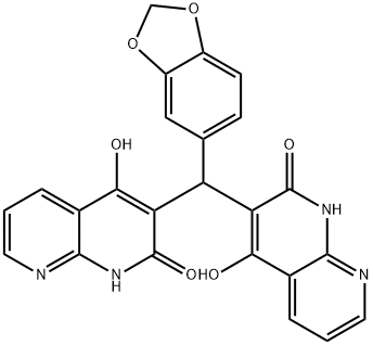 1,8-Naphthyridin-2(1H)-one,3,3-(1,3-benzodioxol-5-ylmethylene)bis[4-hydroxy-(9CI) 구조식 이미지