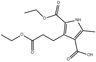 1H-Pyrrole-2,4-dicarboxylic acid, 3-(3-ethoxy-3-oxopropyl)-5-methyl-, 2-ethyl ester Structure