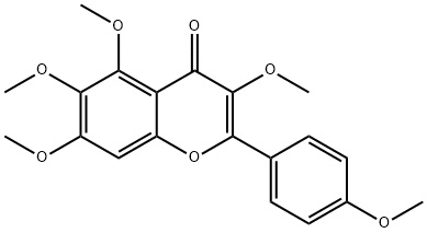 4H-1-Benzopyran-4-one, 3,5,6,7-tetramethoxy-2-(4-methoxyphenyl)- Structure