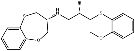 2H-1,5-Benzoxathiepin-3-amine, 3,4-dihydro-N-[(2S)-3-[(2-methoxyphenyl)thio]-2-methylpropyl]-, (3R)- Structure