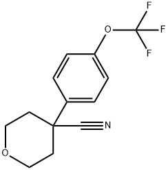 2H-Pyran-4-carbonitrile, tetrahydro-4-[4-(trifluoromethoxy)phenyl]- Structure