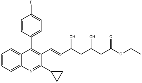 6-Heptenoic acid, 7-[2-cyclopropyl-4-(4-fluorophenyl)-3-quinolinyl]-3,5-dihydroxy-, ethyl ester, (6E)- Structure