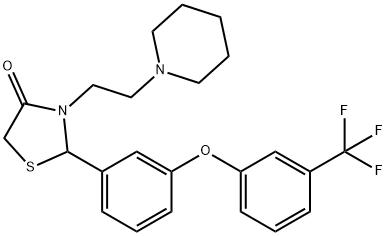 3-[2-(piperidin-1-yl)ethyl]-2-{3-[3-(trifluoromethyl)phenoxy]phenyl}-1,3-thiazolidin-4-one Structure