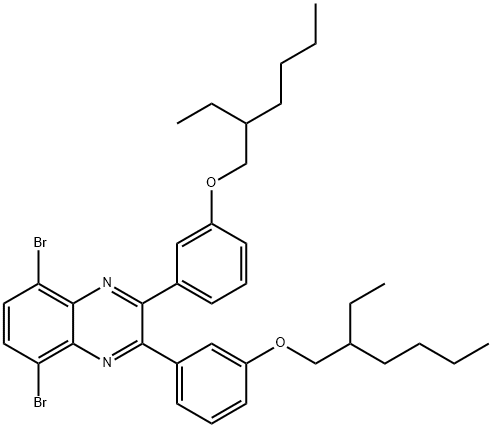 5,8‐dibroMo‐2,3‐bis(3‐(2‐
ethylhexyloxy)phenyl)qui
noxaline Structure