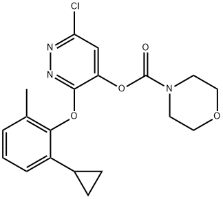 4-Morpholinecarboxylic acid, 6-chloro-3-(2-cyclopropyl-6-methylphenoxy)-4-pyridazinyl ester 구조식 이미지