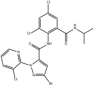 1H-Pyrazole-5-carboxamide, 3-bromo-1-(3-chloro-2-pyridinyl)-N-[2,4-dichloro-6-[[(1-methylethyl)amino]carbonyl]phenyl]- 구조식 이미지