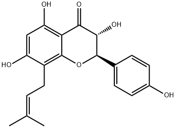 (2R)-2,3-Dihydro-3β,5,7-trihydroxy-2α-(4-hydroxyphenyl)-8-(3-methyl-2-butenyl)-4H-1-benzopyran-4-one Structure