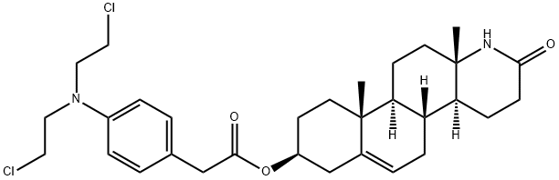 3-(((4-(bis(2-chloroethyl)amino)phenyl)acetyl)oxy)-17a-aza-D-homoandrost-5-en-17-one 구조식 이미지