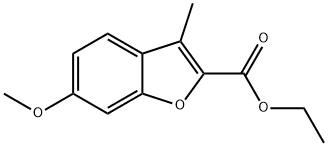 2-Benzofurancarboxylic acid, 6-methoxy-3-methyl-, ethyl ester 구조식 이미지