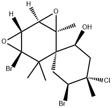 (1'R,2S,2'α,4S,5S,1R)-5,7'β-Dibromo-4-chloro-4,4'α,6',6'-tetramethylspiro[cyclohexane-1,5'-[3,8]dioxatricyclo[5.1.0.02,4]octan]-2-ol 구조식 이미지