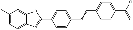 Benzoyl chloride, 4-[2-[4-6-methyl-2-benzoxazoyl)phenyl]ethenyl]- Structure