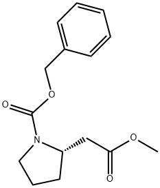 2-Pyrrolidineacetic acid, 1-[(phenylmethoxy)carbonyl]-, methyl ester, (2S)- 구조식 이미지