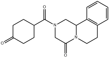 rac-1,2,3,6,7,11b-Hexahydro-2-[(4-oxocyclohexyl)carbonyl]-4H-pyrazino[2,1-a]isoquinolin-4-one Structure