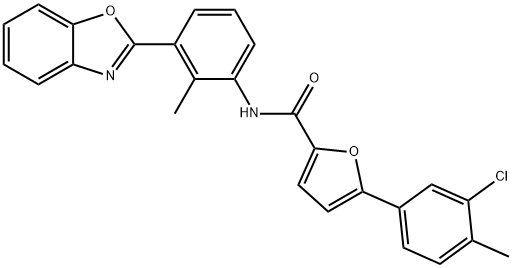 2-Furancarboxamide,N-[3-(2-benzoxazolyl)-2-methylphenyl]-5-(3-chloro-4-methylphenyl)-(9CI) 구조식 이미지
