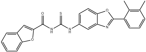 2-Benzofurancarboxamide,N-[[[2-(2,3-dimethylphenyl)-5-benzoxazolyl]amino]thioxomethyl]-(9CI) Structure