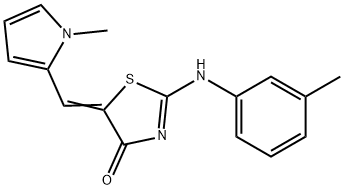 4(5H)-Thiazolone,2-[(3-methylphenyl)amino]-5-[(1-methyl-1H-pyrrol-2-yl)methylene]-(9CI) 구조식 이미지