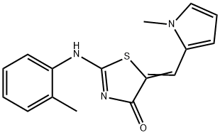 4(5H)-Thiazolone,2-[(2-methylphenyl)amino]-5-[(1-methyl-1H-pyrrol-2-yl)methylene]-(9CI) Structure